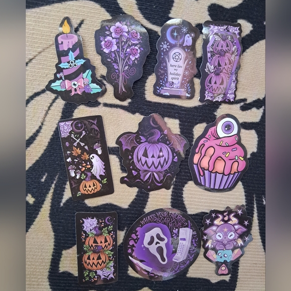 Hot Topic Spooky Sticker Collection - Purple and Black - Picture 1 of 4